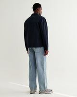 wax london men's Barton - Navy Organic Cotton Ripstop Jacket