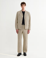 wax london men's Bayham - Natural Linen-Cotton Relaxed Fit Trousers