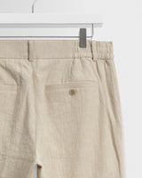 wax london men's Bayham - Natural Linen-Cotton Relaxed Fit Trousers