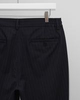 wax london men's Bayham - Navy Wool Blend Pinstripe Trousers