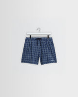 wax london men's Brockwell - Blue Tile Seersucker Swim Short