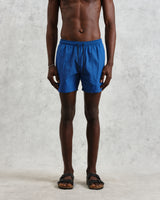 wax london men's Brockwell - Bright Blue Logo Swim Shorts