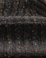 wax london men's Brook - Charcoal Donegal Single Rib Wool Beanie