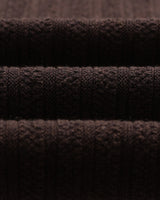 wax london men's Bury - Dark Brown Stripe Zip Polo