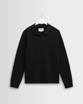 Carter - Black Open Collar Milano Knit Polo