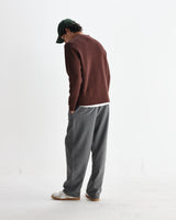 wax london men's Carter - Brown Open Collar Milano Knit Polo