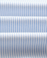 wax london men's Caspian - White And Blue Stripe Cotton Oxford Shirt