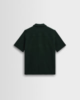 wax london men's Clayland - Bottle Green Textured Waffle Short-Sleeve Shirt