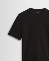 wax london men's Cole - Black Ribbed Cotton Slim-Fit T-Shirt