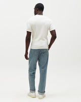 wax london men's Cole - Off White Ribbed Cotton Slim-Fit T-Shirt