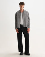 wax london men's Corey - Black And Ecru Mini Check Shirt