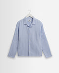 Corey - Bright Blue Cotton Twisted Stripe Shirt