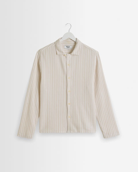Corey - Natural Cotton Twisted Stripe Shirt