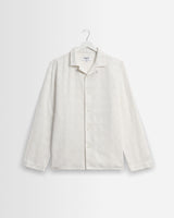 wax london men's Corey - Off White Dobby Check Cotton Shirt