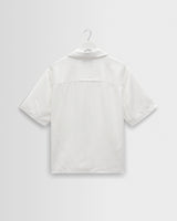 wax london men's Curzon - Off White Lyocell Twill Short-Sleeve Shirt