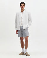 wax london men's Dartford - White Washed Linen Shirt