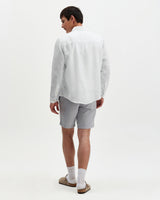 wax london men's Dartford - White Washed Linen Shirt