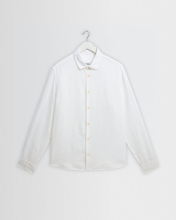 wax london men's Dartford - White Washed Linen Shirt