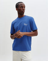 wax london men's Dean - Blue And Ecru Sailing Map Print T-Shirt