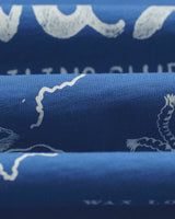 wax london men's Dean - Blue And Ecru Sailing Map Print T-Shirt