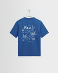 Dean - Blue And Ecru Sailing Map Print T-Shirt