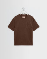 wax london men's Dean - Brown Slub Cotton Pocket T-Shirt