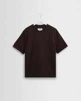 wax london men's Dean - Dark Brown Textured Organic Cotton T-Shirt
