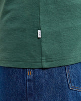 wax london men's Dean - Dark Green Textured Organic Cotton T-Shirt