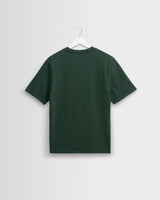 wax london men's Dean - Dark Green Textured Organic Cotton T-Shirt
