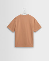 wax london men's Dean - Dusty Orange Textured Organic Cotton T-Shirt