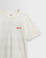 wax london men's Dean - Ecru And Rust Grid Embroidered T-Shirt