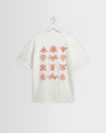 Dean - Ecru And Rust Grid Embroidered T-Shirt