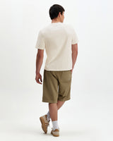 wax london men's Dean - Ecru Slub Cotton Pocket T-Shirt