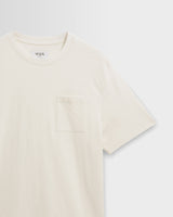 wax london men's Dean - Ecru Slub Cotton Pocket T-Shirt