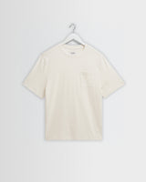wax london men's Dean - Ecru Slub Cotton Pocket T-Shirt