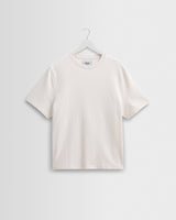 wax london men's Dean - Ecru Textured Organic Cotton T-Shirt
