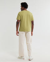 wax london men's Dean - Lime Khaki Textured Organic Cotton T-Shirt