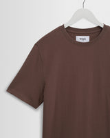 wax london men's Dean - Mid Brown Textured Organic Cotton T-Shirt