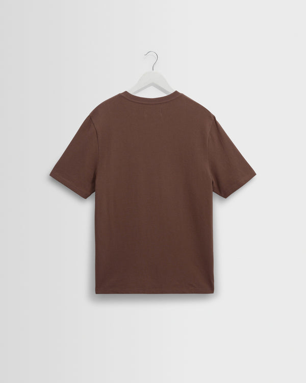 wax london men's Dean - Mid Brown Textured Organic Cotton T-Shirt