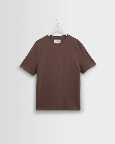 Dean - Mid Brown Textured Organic Cotton T-Shirt