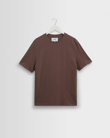 wax london men's Dean - Mid Brown Textured Organic Cotton T-Shirt