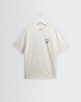 wax london men's Dean - Off White Grid Sketch Graphic T-Shirt