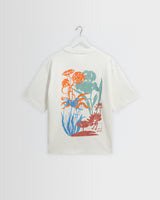 wax london men's Dean - Off White Layered Flower Graphic T-Shirt