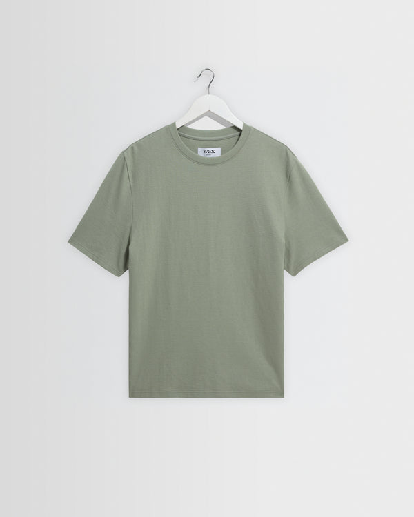 wax london men's Dean - Sage Textured Organic Cotton T-Shirt