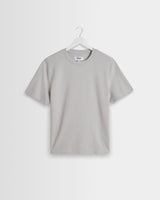 wax london men's Dean - Soft Grey Textured Organic Cotton T-Shirt
