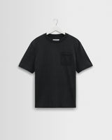 wax london men's Dean - Washed Black Compact Cotton Pocket T-Shirt