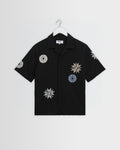 Didcot - Black And Multicolour Round Applique Short-Sleeve Shirt