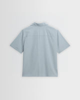 wax london men's Didcot - Blue And Ecru Floral Applique Short-Sleeve Shirt