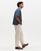 wax london men's Didcot - Blue Tile Print Short-Sleeve Shirt