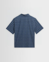 wax london men's Didcot - Blue Tile Print Short-Sleeve Shirt